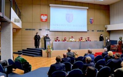 Awarts presidential table – press conference table and lectern – University of Agriculture in Krakow